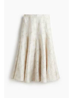 H&M - Women White Jacquard-Weave Skirt