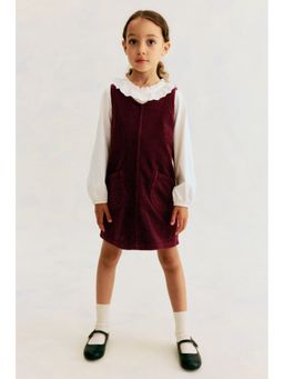 H&M - Girls Red Corduroy Pinafore Dress