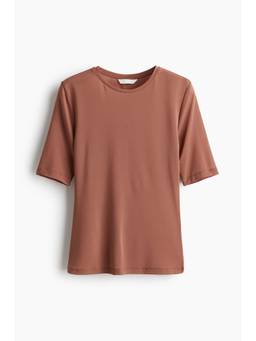 H&M - Women Brown Fitted T-Shirt