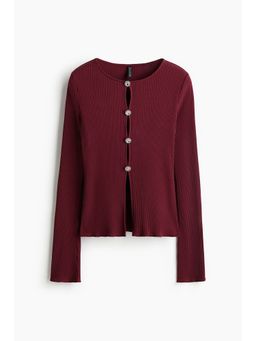H&M - Women Red Button-Detail Top