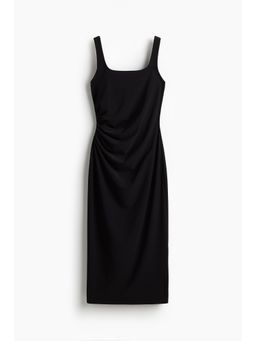 H&M - Women Black Draped Midi Dress