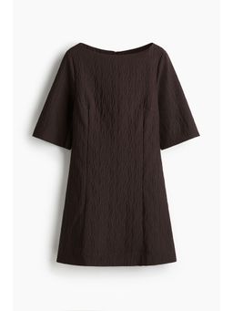 H&M - Women Brown Boat-Neck Dress