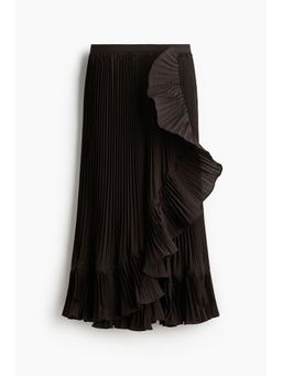 H&M - Women Brown Pleated Skirt