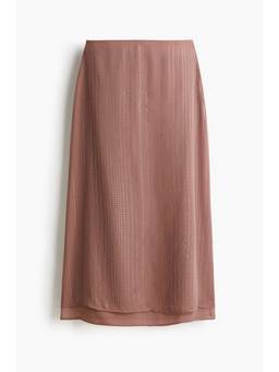 H&M - Women Pink Rhinestone-Embellished Chiffon Skirt