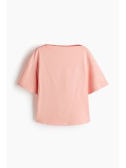 H&M - Women Orange Boat-Neck Cotton Top