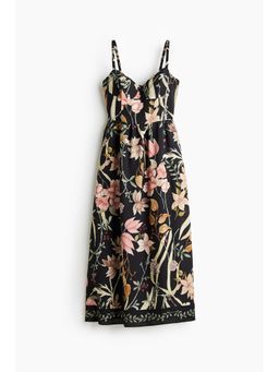 H&M - Women Black Linen-Blend Strappy Dress