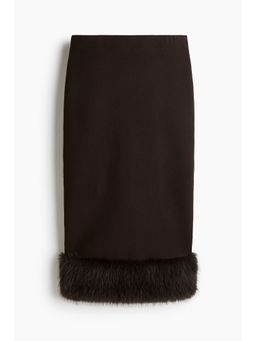 H&M - Women Brown Fine-Knit Pencil Skirt