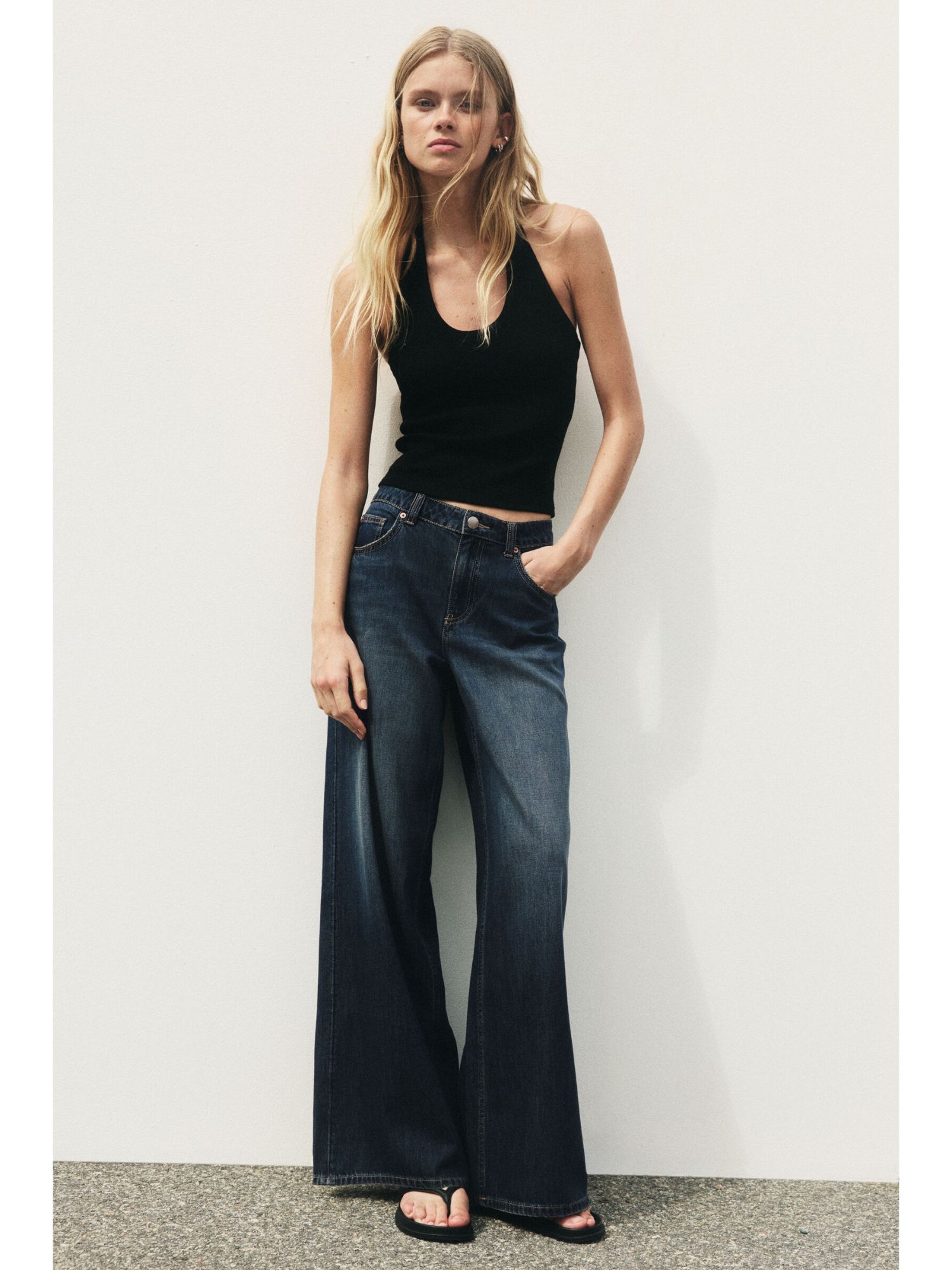h&m Women Blue Wide Regular Waist Jeans-picture-27