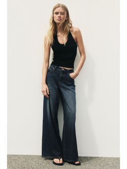 H&M - Women Blue Wide Regular Waist Jeans