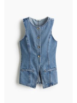 H&M - Women Blue Tailo Denim Waistcoat