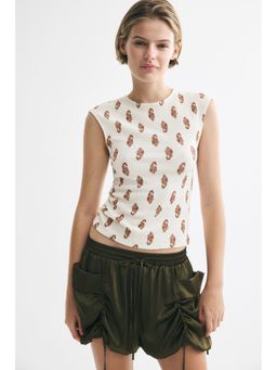 H&M - Women White Textured Jersey Top
