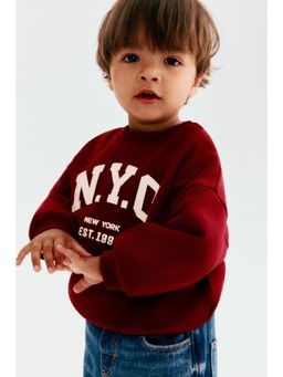H&M - Boys Red Printed Sweatshirt