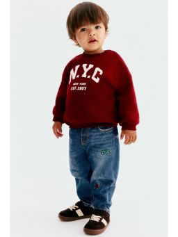 H&M - Boys Blue Embroidery-Motif Jeans