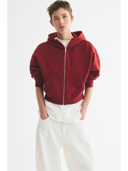 H&M - Women Red Zip-Through Hoodie Jacket