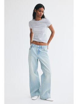 H&M - Women Blue Wide High Waist Jeans