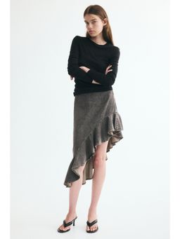 H&M - Women Grey Asymmetric Denim Skirt