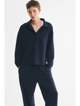 H&M - Women Blue Collared Sweatshirt