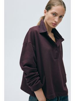H&M - Women Red Collared Sweatshirt
