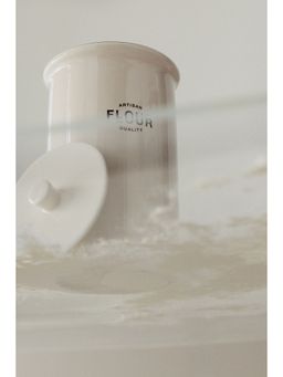 H&M - White Porcelain Flour Canister