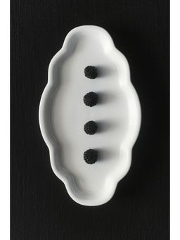 H&M - White 3-Piece Porcelain Serving Plate Set