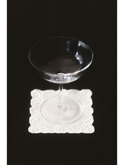 H&M - White 4-Pack Embroidery-Detail Coasters