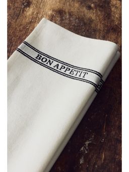 H&M - Home White Linen-Blend Tea Towel