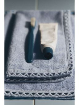 H&M - Home Blue 2-Pack Embroidery-Detail Guest Towels