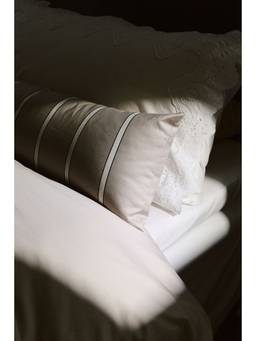 H&M - Beige Rectangular Cotton Satin Cushion