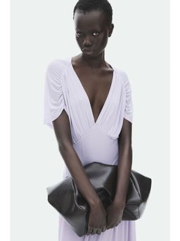 H&M - Women Purple Sheer Jersey Midi Dress