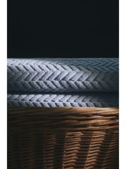 H&M - Blue Textured Bath Towel