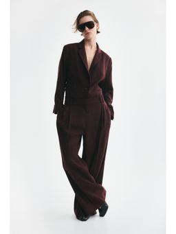 H&M - Women Red Wide Tailored Trousers