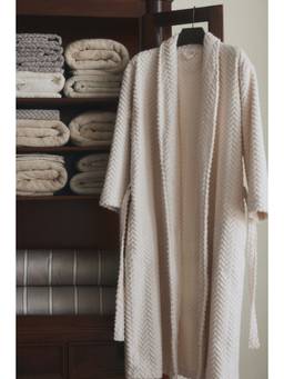 H&M - Home White Textured Dressing Gown