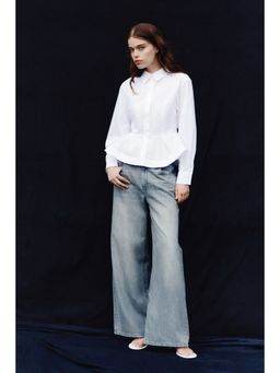 H&M - Women White Poplin Peplum Shirt