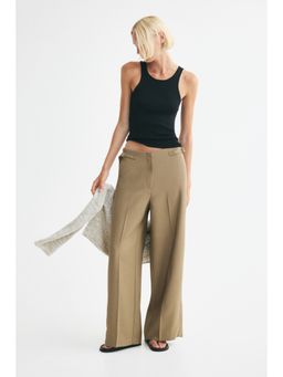 H&M - Women Green Wide Tailored Trousers
