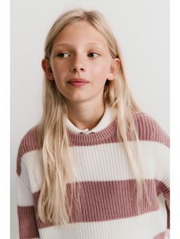 H&M - Girls Pink Rib-Knit Jumper