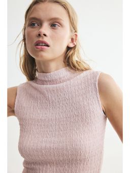 H&M - Women Pink Crinkled Asymmetric Top