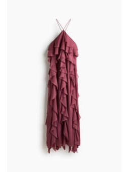 H&M - Women Pink Flounced Chiffon Dress