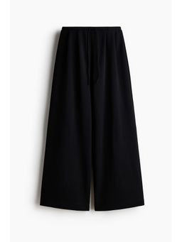 H&M - Women Black Pleated Drawstring Trousers