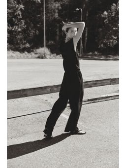 H&M - Women Black Crinkled Drawstring Trousers