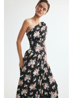 H&M - Women Black Draped One-Shoulder Dress