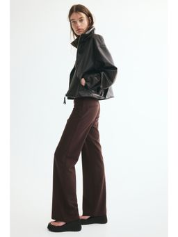 H&M - Women Brown Low-Waisted Twill Trousers
