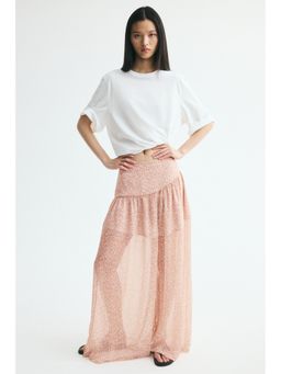 H&M - Women Pink Wide Patterned Trousers