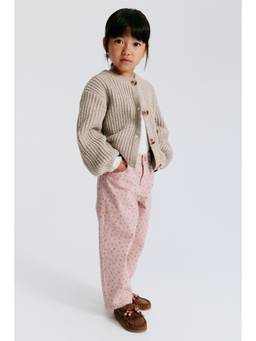 H&M - Girls Pink Cotton Twill Barrel Trousers