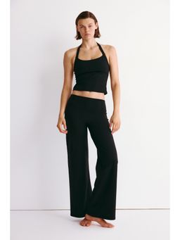 H&M - Women Black Wide Trousers With Softmove