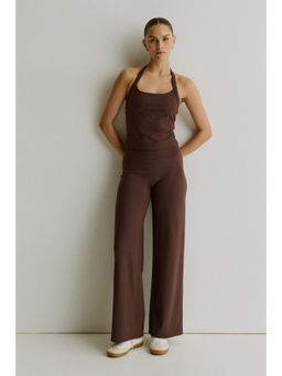 H&M - Women Brown Wide Sports Trousers With Soft Move