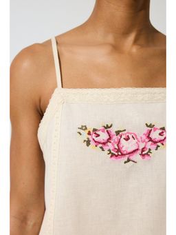 H&M - Women White Linen-Blend Top