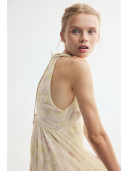 H&M - Women Yellow Braid-Detail Chiffon Dress