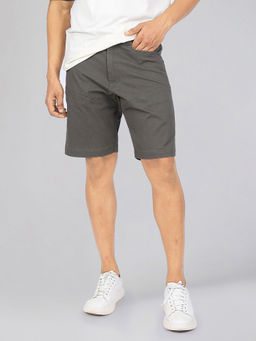 Wrangler - Men Grey Mid Rise Regular Fit Shorts