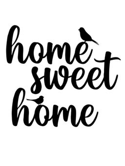 eCraftIndia - "Home Sweet Home with Birds" Black Wood Wall Art Cut out