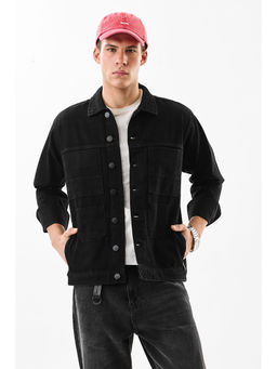 Snitch - Black Solid Regular Casual Jacket